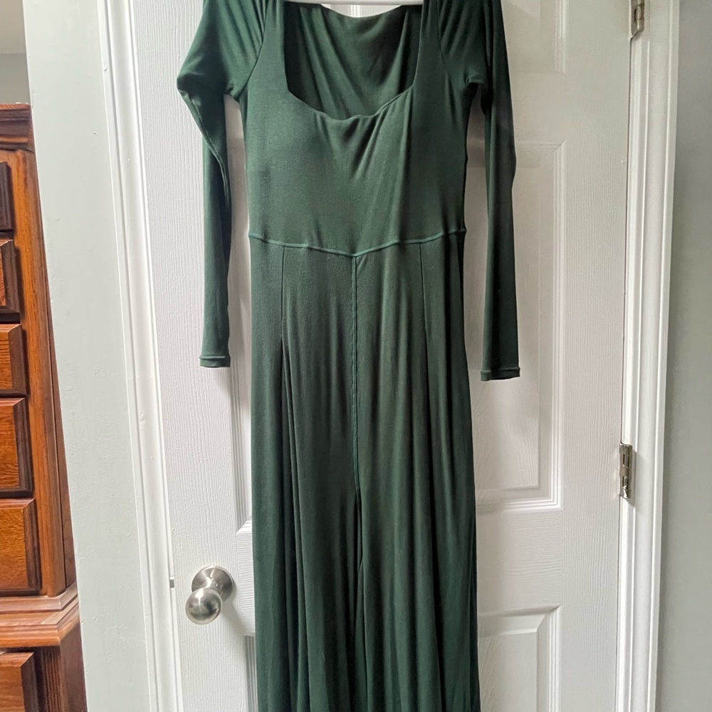 POPFLEX Forest Green Long Sleeve Dress